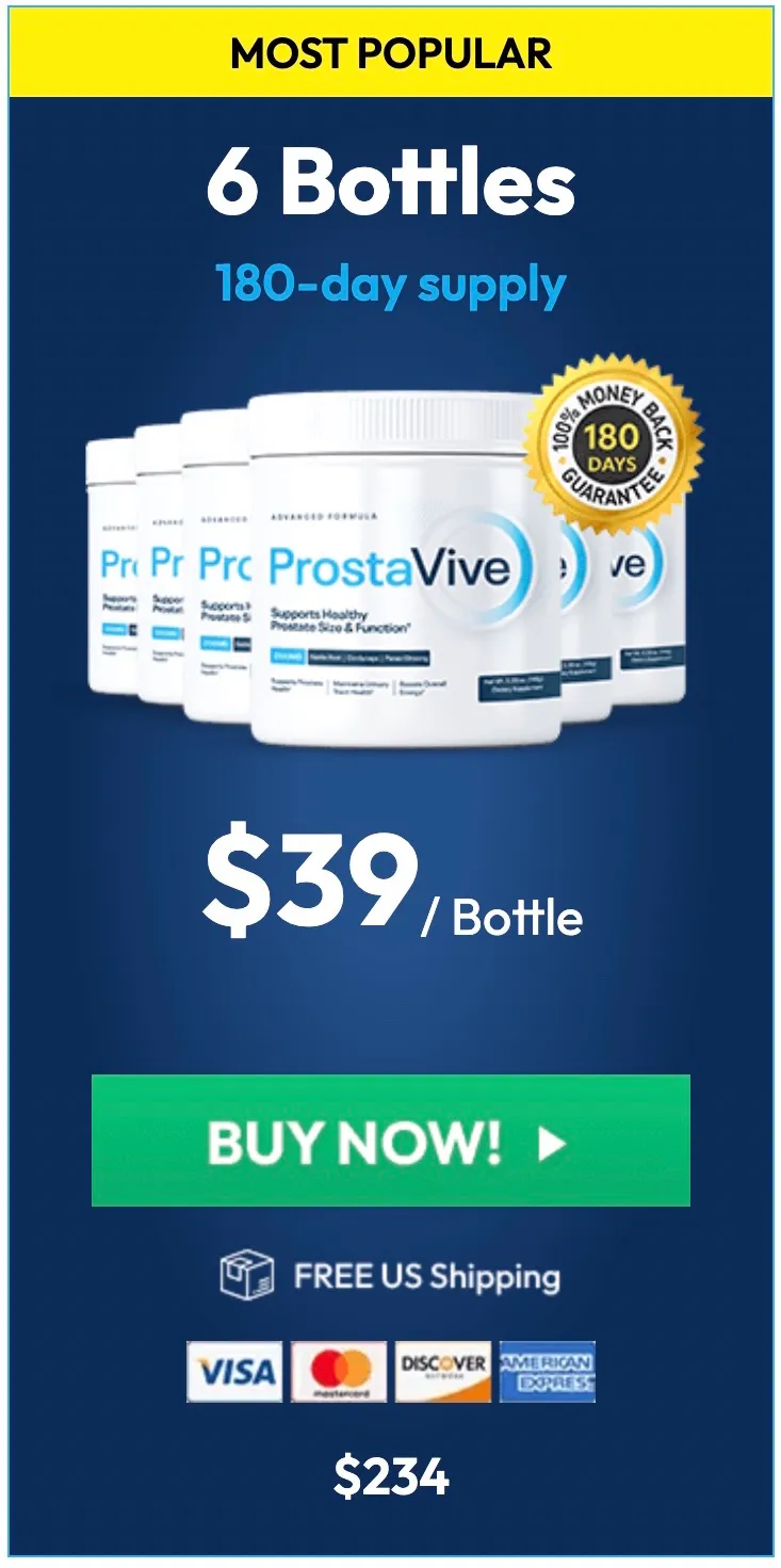 ProstaVive 180-day supply six bottles